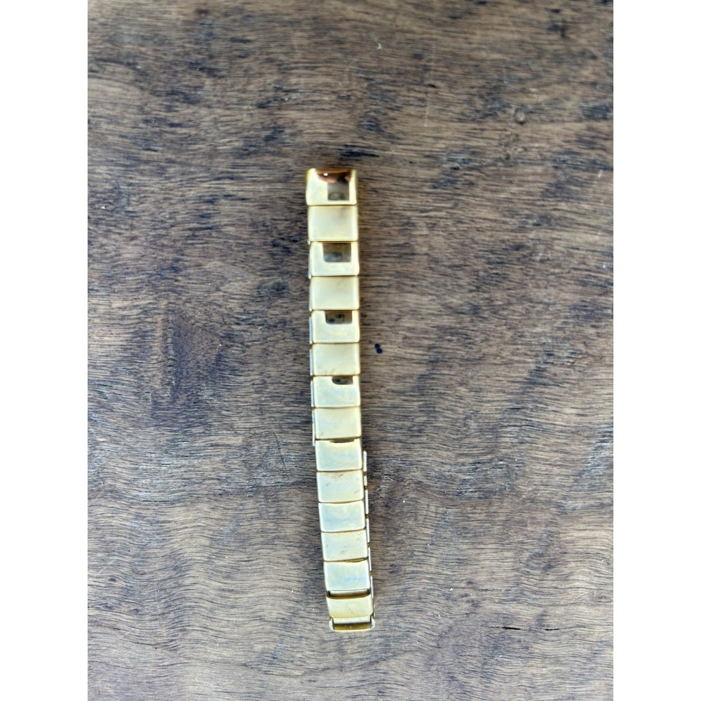 Gold Tone Rectangular Link Bracelet Unbranded Modern Minimalist 7.25"